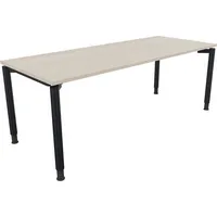 Soennecken Schreibtisch All in One, manuell höhenverstellbar, 68-82cm (H), 200x80cm (BxT), rechteckig, akazie hell / anthrazit metallic 400