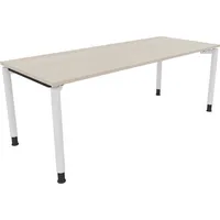 Soennecken Schreibtisch All in One, manuell höhenverstellbar, 68-82cm (H), 200x80cm (BxT), rechteckig, akazie hell / weiß 4003969083042 Soe