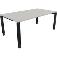 Soennecken Schreibtisch All in One, manuell höhenverstellbar, 68-82cm (H), 180x100cm (BxT), rechteckig, lichtgrau / anthrazit metallic 4003