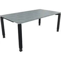 Soennecken Schreibtisch All in One, manuell höhenverstellbar, 68-82cm (H), 180x100cm (BxT), rechteckig, beton hell / anthrazit metallic 400
