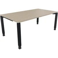 Soennecken Schreibtisch All in One, manuell höhenverstellbar, 68-82cm (H), 180x100cm (BxT), rechteckig, eiche natur / anthrazit metallic 40
