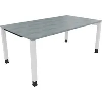 Soennecken Schreibtisch All in One, manuell höhenverstellbar, 68-82cm (H), 180x100cm (BxT), rechteckig, beton hell / weiß 4003969078369 Soe