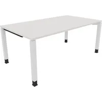 Soennecken Schreibtisch All in One, manuell höhenverstellbar, 68-82cm (H), 180x100cm (BxT), rechteckig, weiß / weiß 4003969078253 Soennecke