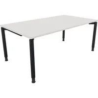 Soennecken Schreibtisch All in One, manuell höhenverstellbar, 68-82cm (H), 180x100cm (BxT), rechteckig, weiß / anthrazit metallic 400396908