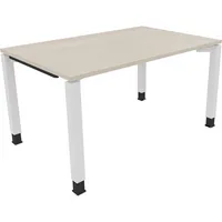 Soennecken Schreibtisch All in One, manuell höhenverstellbar, 68-82cm (H), 140x90cm (BxT), rechteckig, akazie hell / weiß 4003969076396 Soe