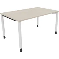 Soennecken Schreibtisch All in One, manuell höhenverstellbar, 68-82cm (H), 140x90cm (BxT), rechteckig, akazie hell / weiß 4003969081383 Soe