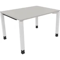 Soennecken Schreibtisch All in One, manuell höhenverstellbar, 68-82cm (H), 120x90cm (BxT), rechteckig, lichtgrau / weiß 4003969076815 Soenn