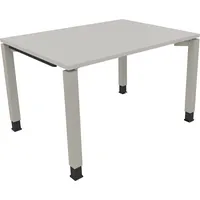 Soennecken Schreibtisch All in One, manuell höhenverstellbar, 68-82cm (H), 120x90cm (BxT), rechteckig, lichtgrau / silberaluminium 40039690