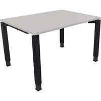 Soennecken Schreibtisch All in One, manuell höhenverstellbar, 68-82cm (H), 120x90cm (BxT), rechteckig, lichtgrau / anthrazit metallic 40039