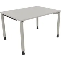 Soennecken Schreibtisch All in One, manuell höhenverstellbar, 68-82cm (H), 120x90cm (BxT), rechteckig, lichtgrau / silberaluminium 40039690