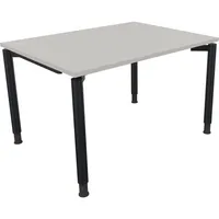 Soennecken Schreibtisch All in One, manuell höhenverstellbar, 68-82cm (H), 120x90cm (BxT), rechteckig, lichtgrau / anthrazit metallic 40039