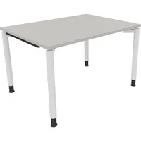 Soennecken Schreibtisch All in One, manuell höhenverstellbar, 68-82cm (H), 120x90cm (BxT), rechteckig, lichtgrau / weiß 4003969081048 Soenn