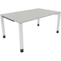 Soennecken Schreibtisch All in One, manuell höhenverstellbar, 68-82cm (H), 160x100cm (BxT), rechteckig, lichtgrau / weiß 4003969077706 Soen