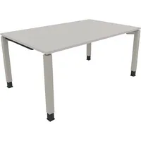 Soennecken Schreibtisch All in One, manuell höhenverstellbar, 68-82cm (H), 160x100cm (BxT), rechteckig, lichtgrau / silberaluminium 4003969