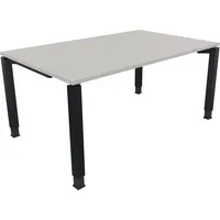 Soennecken Schreibtisch All in One, manuell höhenverstellbar, 68-82cm (H), 160x100cm (BxT), rechteckig, lichtgrau / anthrazit metallic 4003