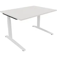 Soennecken Schreibtisch All in One, manuell höhenverstellbar, 65-85cm (H), 120x90cm (BxT), rechteckig, weiß / weiß 4003969071926 Soennecken