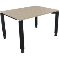 Soennecken Schreibtisch All in One, manuell höhenverstellbar, 68-82cm (H), 120x90cm (BxT), rechteckig, eiche natur / anthrazit metallic 400