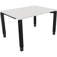 Soennecken Schreibtisch All in One, manuell höhenverstellbar, 68-82cm (H), 120x90cm (BxT), rechteckig, weiß / anthrazit metallic 4003969076