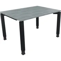 Soennecken Schreibtisch All in One, manuell höhenverstellbar, 68-82cm (H), 120x90cm (BxT), rechteckig, beton hell / anthrazit metallic 4003