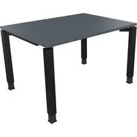 Soennecken Schreibtisch All in One, manuell höhenverstellbar, 68-82cm (H), 120x90cm (BxT), rechteckig, lavagrau / anthrazit metallic 400396