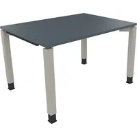 Soennecken Schreibtisch All in One, manuell höhenverstellbar, 68-82cm (H), 120x90cm (BxT), rechteckig, lavagrau / silberaluminium 400396907
