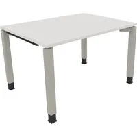 Soennecken Schreibtisch All in One, manuell höhenverstellbar, 68-82cm (H), 120x90cm (BxT), rechteckig, weiß / silberaluminium 4003969076839