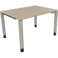Soennecken Schreibtisch All in One, manuell höhenverstellbar, 68-82cm (H), 120x90cm (BxT), rechteckig, eiche natur / silberaluminium 400396