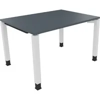 Soennecken Schreibtisch All in One, manuell höhenverstellbar, 68-82cm (H), 120x90cm (BxT), rechteckig, lavagrau / weiß 4003969076969 Soenne