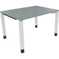 Soennecken Schreibtisch All in One, manuell höhenverstellbar, 68-82cm (H), 120x90cm (BxT), rechteckig, beton hell / weiß 4003969076853 Soen