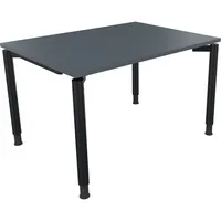 Soennecken Schreibtisch All in One, manuell höhenverstellbar, 68-82cm (H), 120x90cm (BxT), rechteckig, lavagrau / anthrazit metallic 400396