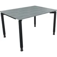 Soennecken Schreibtisch All in One, manuell höhenverstellbar, 68-82cm (H), 120x90cm (BxT), rechteckig, beton hell / anthrazit metallic 4003