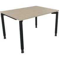 Soennecken Schreibtisch All in One, manuell höhenverstellbar, 68-82cm (H), 120x90cm (BxT), rechteckig, eiche natur / anthrazit metallic 400