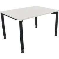 Soennecken Schreibtisch All in One, manuell höhenverstellbar, 68-82cm (H), 120x90cm (BxT), rechteckig, weiß / anthrazit metallic 4003969081