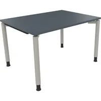 Soennecken Schreibtisch All in One, manuell höhenverstellbar, 68-82cm (H), 120x90cm (BxT), rechteckig, lavagrau / silberaluminium 400396908