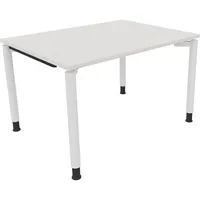 Soennecken Schreibtisch All in One, manuell höhenverstellbar, 68-82cm (H), 120x90cm (BxT), rechteckig, weiß / weiß 4003969080973 Soennecken