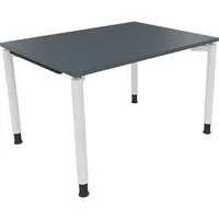 Soennecken Schreibtisch All in One, manuell höhenverstellbar, 68-82cm (H), 120x90cm (BxT), rechteckig, lavagrau / weiß 4003969080911 Soenne