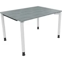 Soennecken Schreibtisch All in One, manuell höhenverstellbar, 68-82cm (H), 120x90cm (BxT), rechteckig, beton hell / weiß 4003969080959 Soen