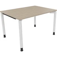 Soennecken Schreibtisch All in One, manuell höhenverstellbar, 68-82cm (H), 120x90cm (BxT), rechteckig, eiche natur / weiß 4003969081079 Soe