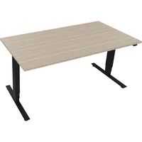 Soennecken Sitz-Steh-Schreibtisch Move 2.0, elektrisch höhenverstellbar, 62,5-128,5cm (H), 160x80cm (BxT), rechteckig, eiche natur / anthra