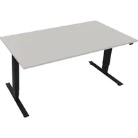 Soennecken Sitz-Steh-Schreibtisch Move 2.0, elektrisch höhenverstellbar, 62,5-128,5cm (H), 160x80cm (BxT), rechteckig, lichtgrau / anthrazi