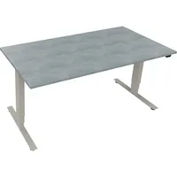 Soennecken Sitz-Steh-Schreibtisch Move 2.0, elektrisch höhenverstellbar, 62,5-128,5cm (H), 160x80cm (BxT), rechteckig, beton hell / silbera