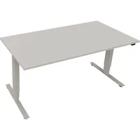 Soennecken Sitz-Steh-Schreibtisch Move 2.0, elektrisch höhenverstellbar, 62,5-128,5cm (H), 160x80cm (BxT), rechteckig, lichtgrau / silberal