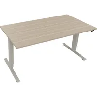 Soennecken Sitz-Steh-Schreibtisch Move 2.0, elektrisch höhenverstellbar, 62,5-128,5cm (H), 160x80cm (BxT), rechteckig, eiche natur / silber