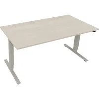 Soennecken Sitz-Steh-Schreibtisch Move 2.0, elektrisch höhenverstellbar, 62,5-128,5cm (H), 160x80cm (BxT), rechteckig, akazie hell / silber