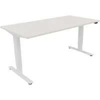 Soennecken Sitz-Steh-Schreibtisch Move 2.0, elektrisch höhenverstellbar, 62,5-128,5cm (H), 160x80cm (BxT), rechteckig, weiß / weiß 40039690