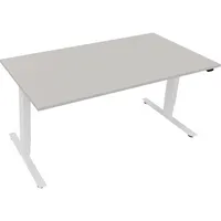 Soennecken Sitz-Steh-Schreibtisch Move 2.0, elektrisch höhenverstellbar, 62,5-128,5cm (H), 160x80cm (BxT), rechteckig, lichtgrau / weiß 400