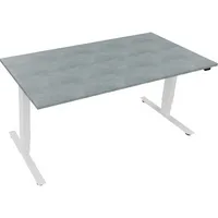 Soennecken Sitz-Steh-Schreibtisch Move 2.0, elektrisch höhenverstellbar, 62,5-128,5cm (H), 160x80cm (BxT), rechteckig, beton hell / weiß 40