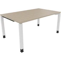 Soennecken Schreibtisch All in One, manuell höhenverstellbar, 68-82cm (H), 160x100cm (BxT), rechteckig, eiche natur / weiß 4003969077867 So
