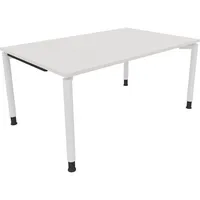 Soennecken Schreibtisch All in One, manuell höhenverstellbar, 68-82cm (H), 160x100cm (BxT), rechteckig, weiß / weiß 4003969082212 Soennecke