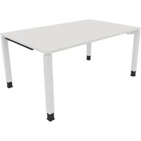 Soennecken Schreibtisch All in One, manuell höhenverstellbar, 68-82cm (H), 160x100cm (BxT), rechteckig, weiß / weiß 4003969077850 Soennecke